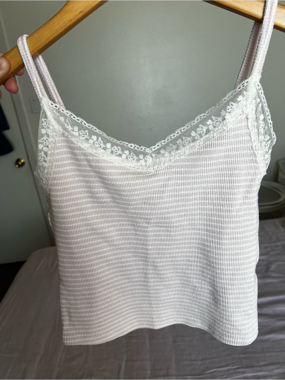 Gilly Hicks Lace-Trim Waffle Cami - Dusty Pink